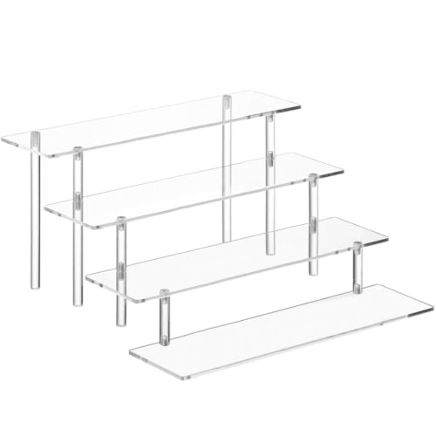 Display Risers Set - 4-stufiger Acryl-Parfüm-Organizer-Ständer, transparente Präsentationsständer für Parfüm,