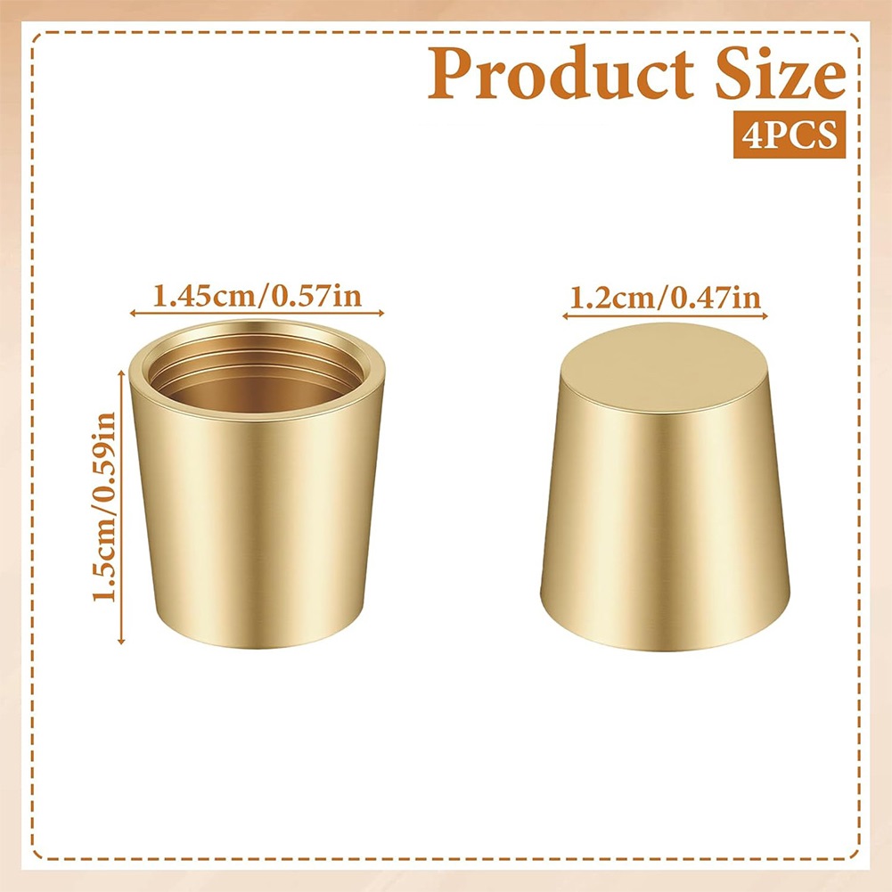 Display Risers Set - 4 Stück Messing-Schneidebrettfüße mit Anti-Rutsch-Pads für