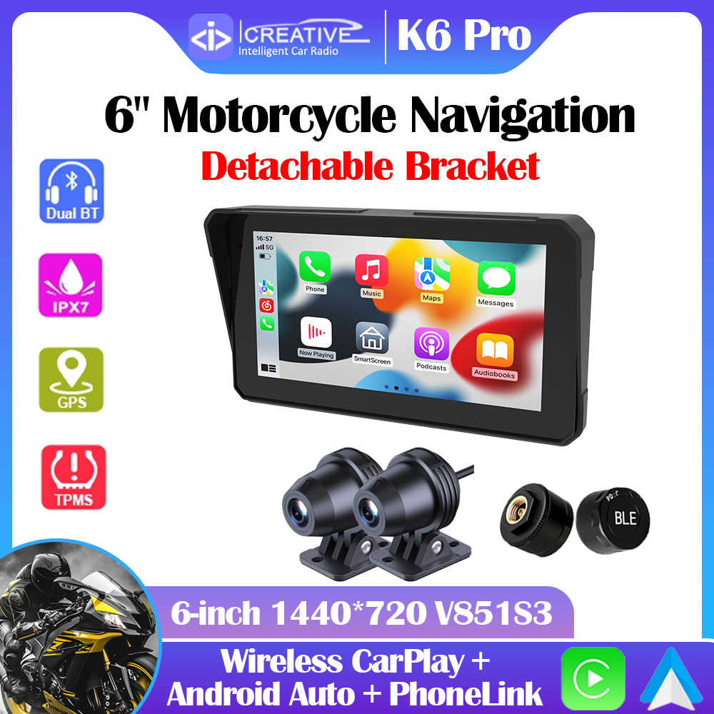Graded Card Display - Icreative 6-Zoll Motorrad-Navigationssystem mit Abnehmbarer Halterung